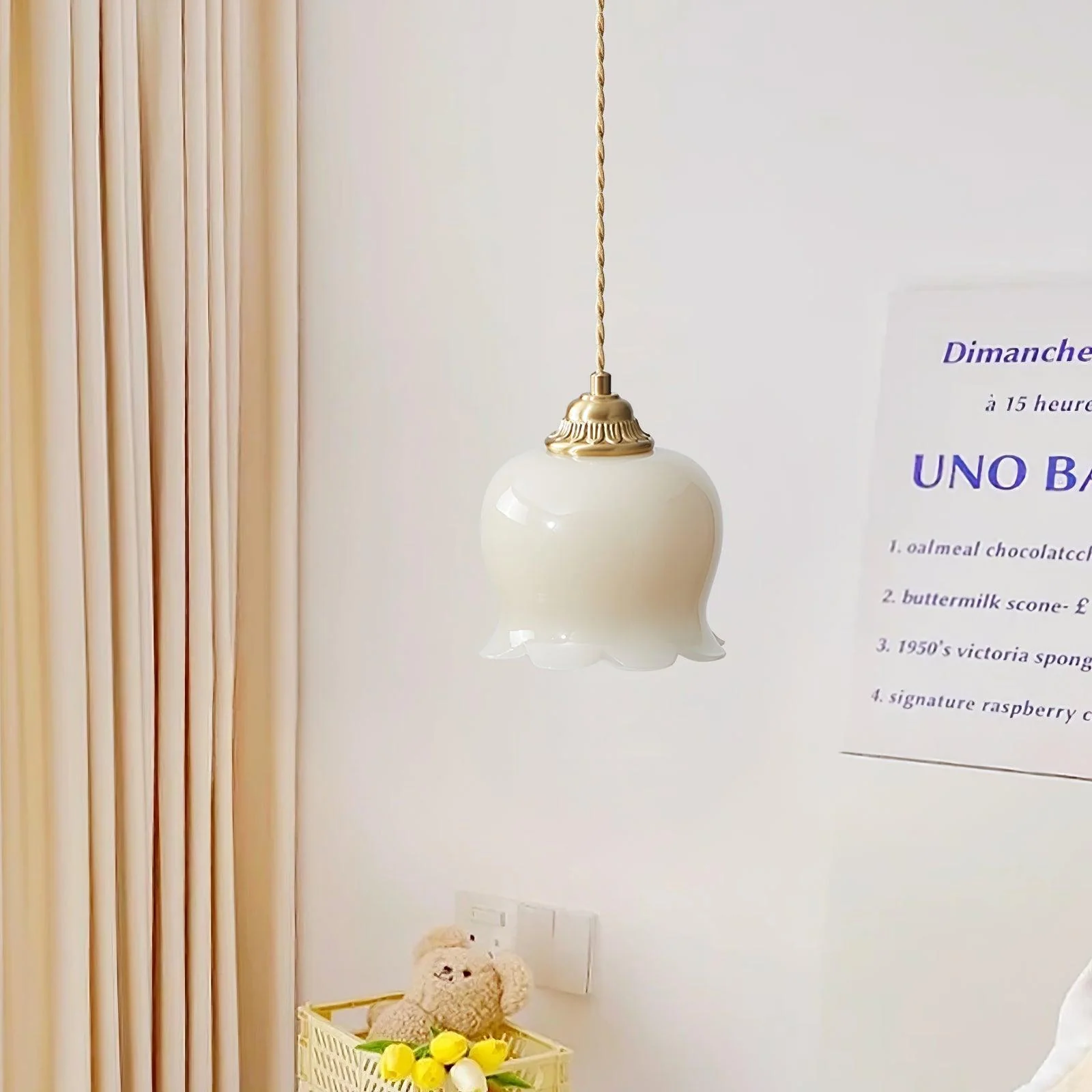 Carins Vintage Flower Resin Pendant Light Bedroom Living Dining Room