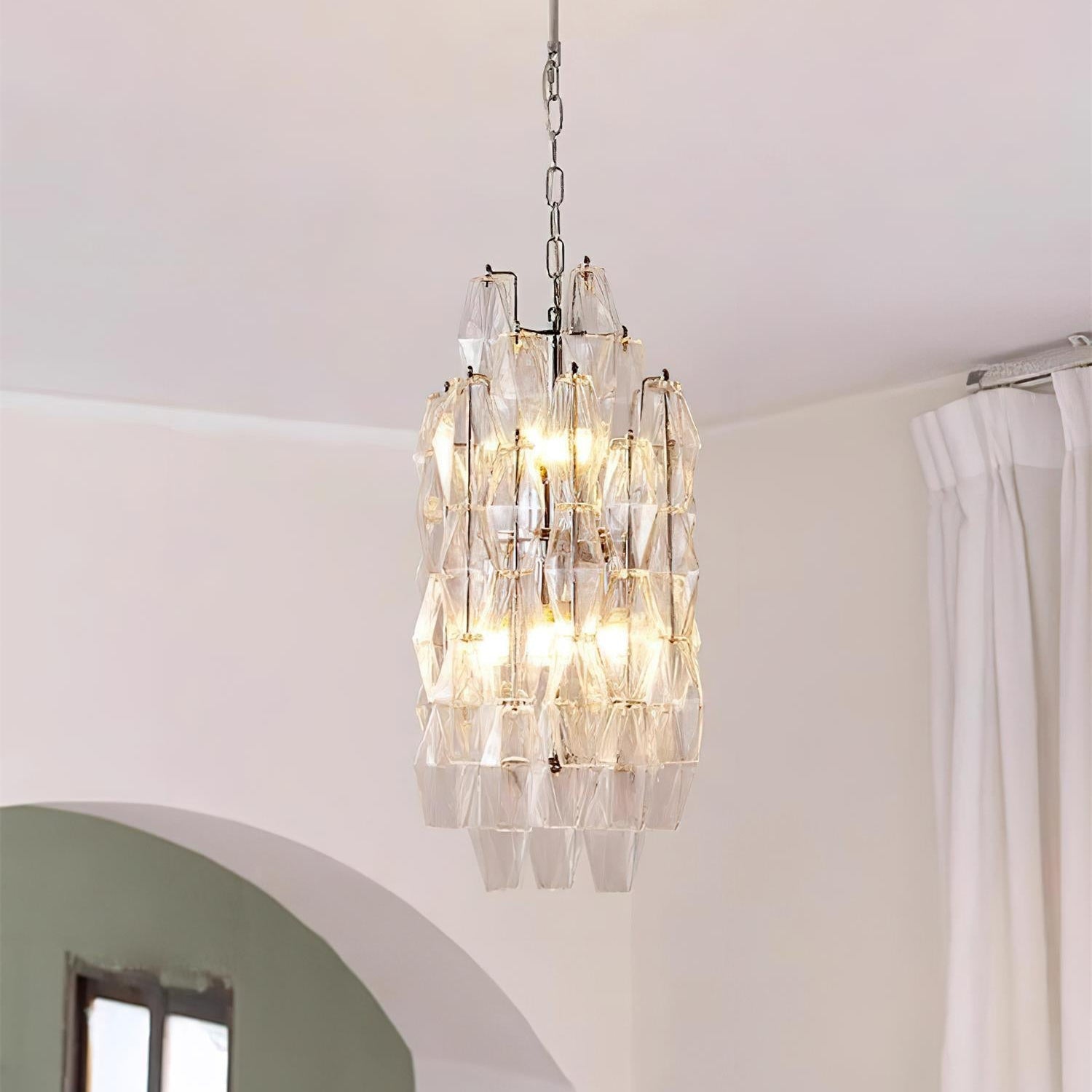 Verona Crystal Amber Pendant Lamp