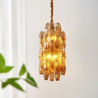 Verona Crystal Amber Pendant Lamp