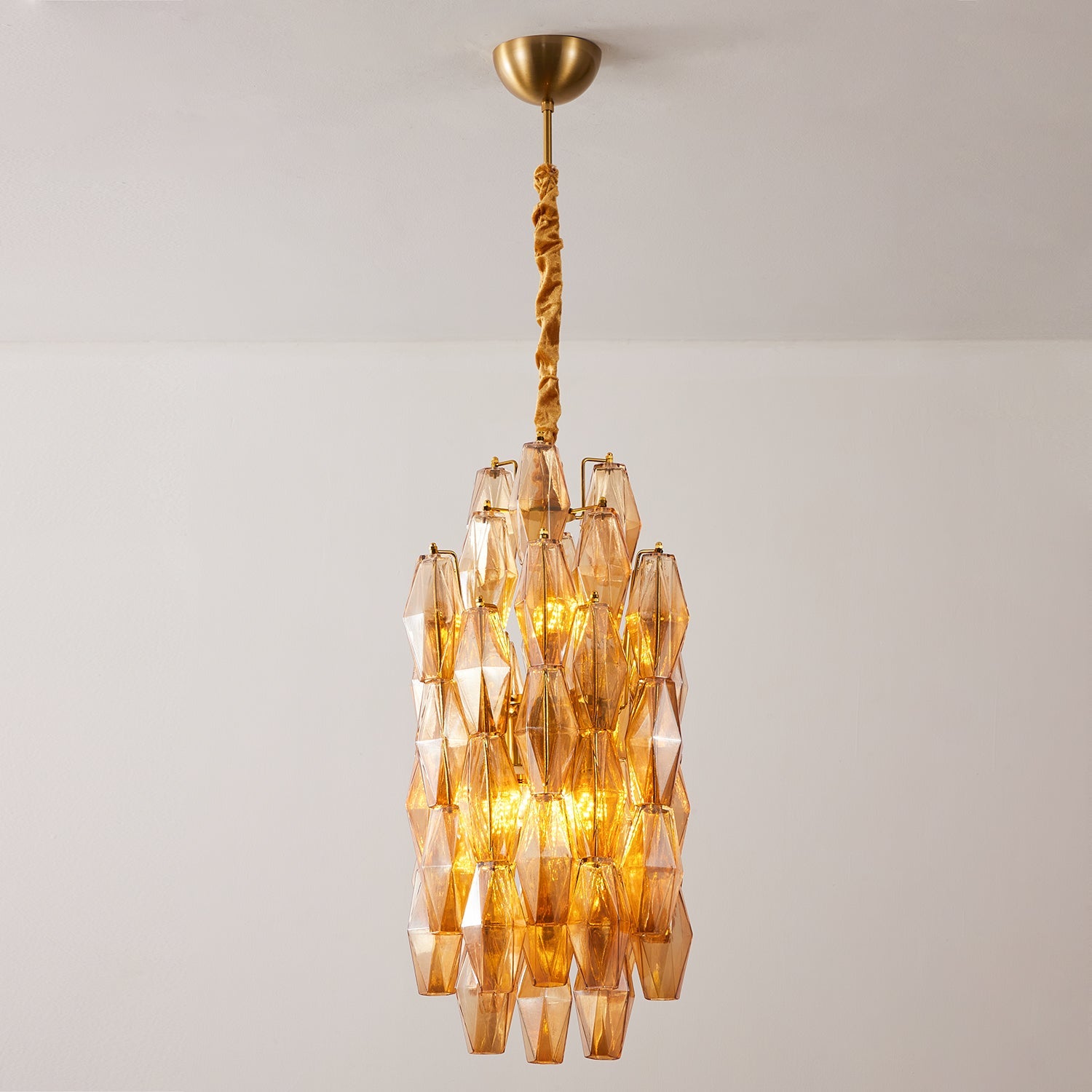 Verona Crystal Amber Pendant Lamp