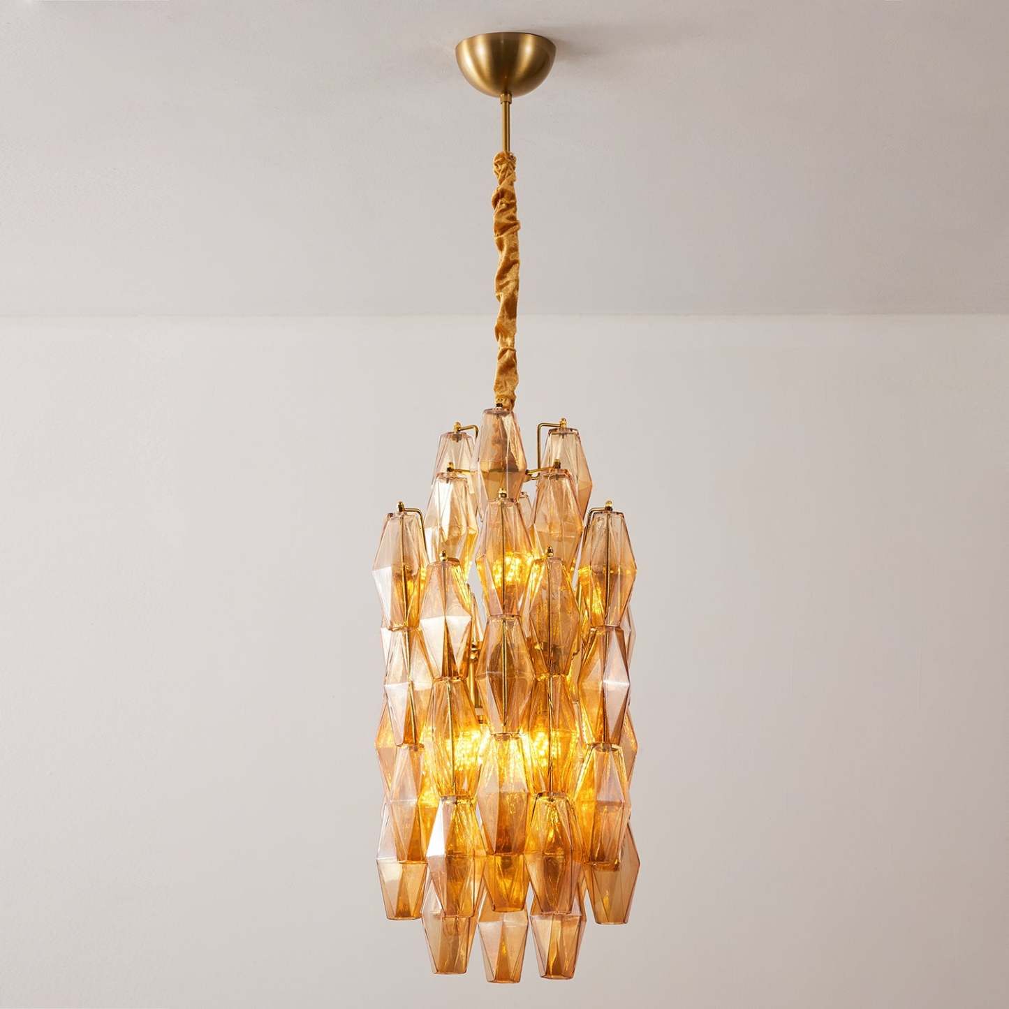 Verona Crystal Amber Pendant Lamp
