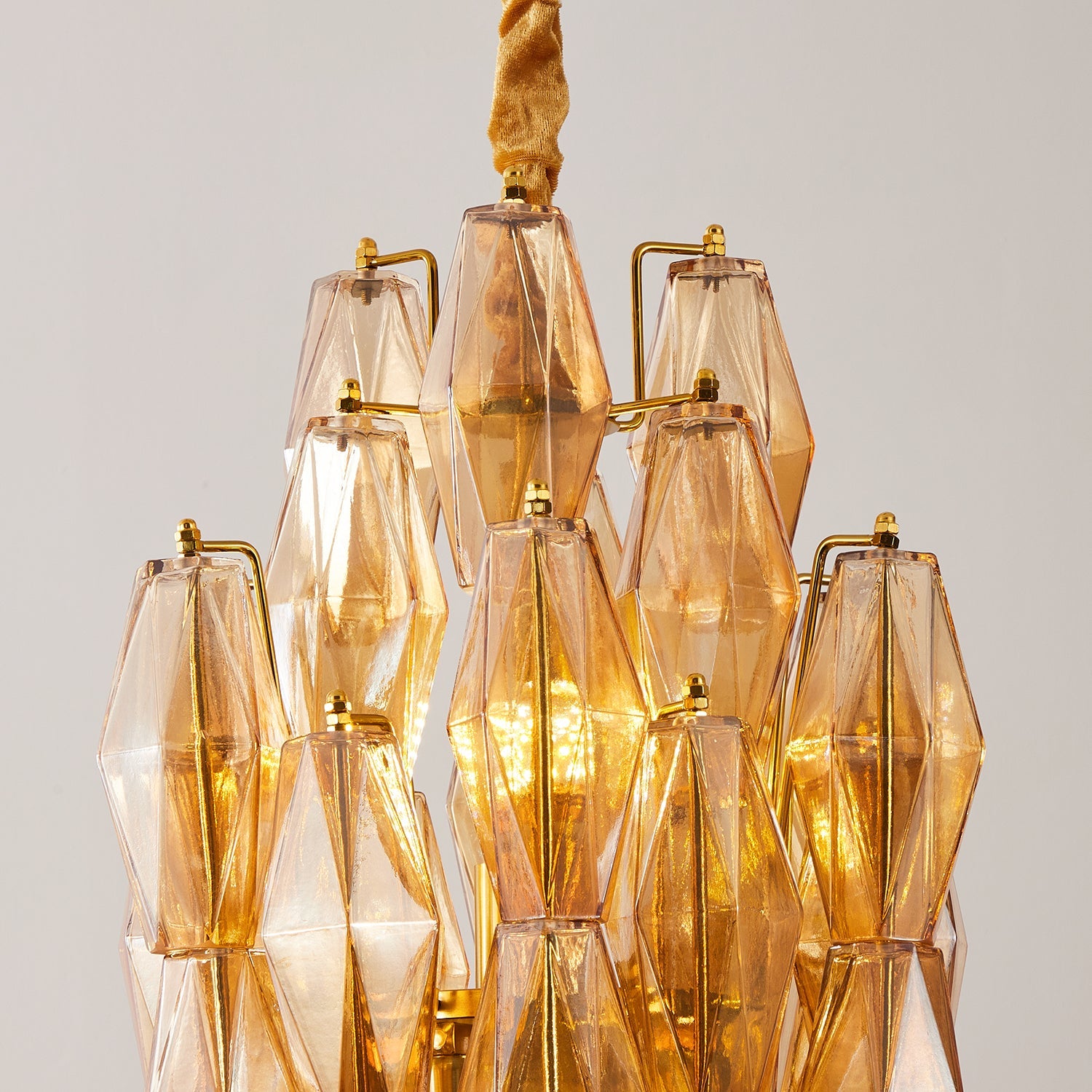 Verona Crystal Amber Pendant Lamp