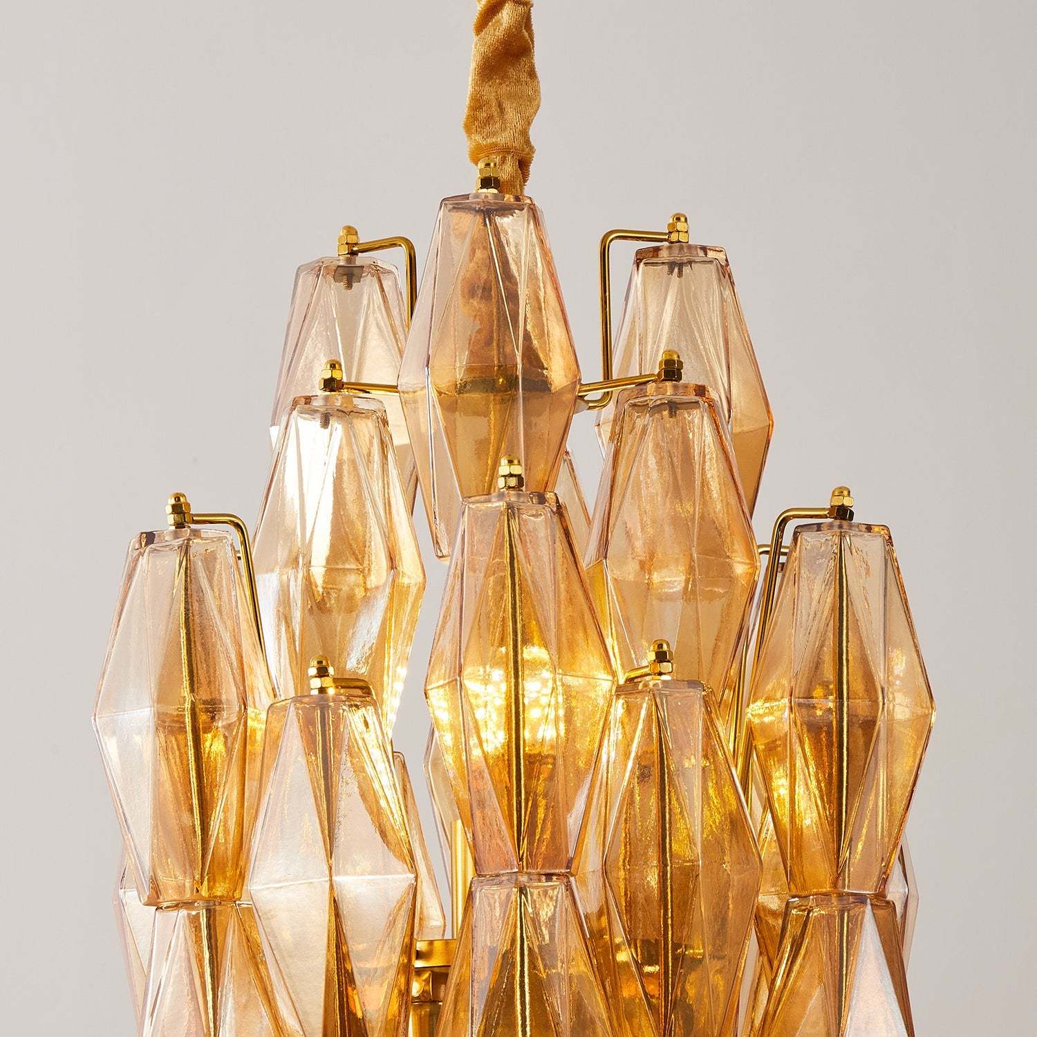 Verona Crystal Amber Pendant Lamp