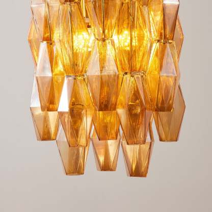 Verona Crystal Amber Pendant Lamp