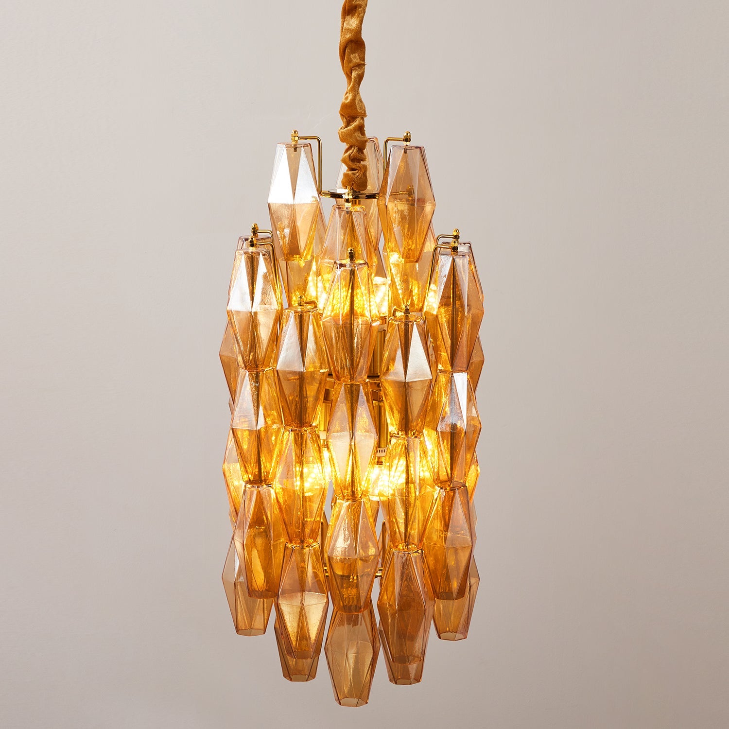 Verona Crystal Amber Pendant Lamp