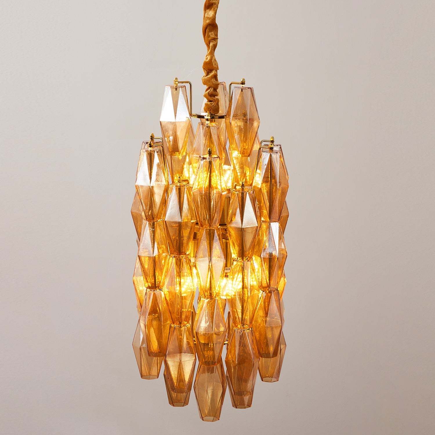 Verona Crystal Amber Pendant Lamp