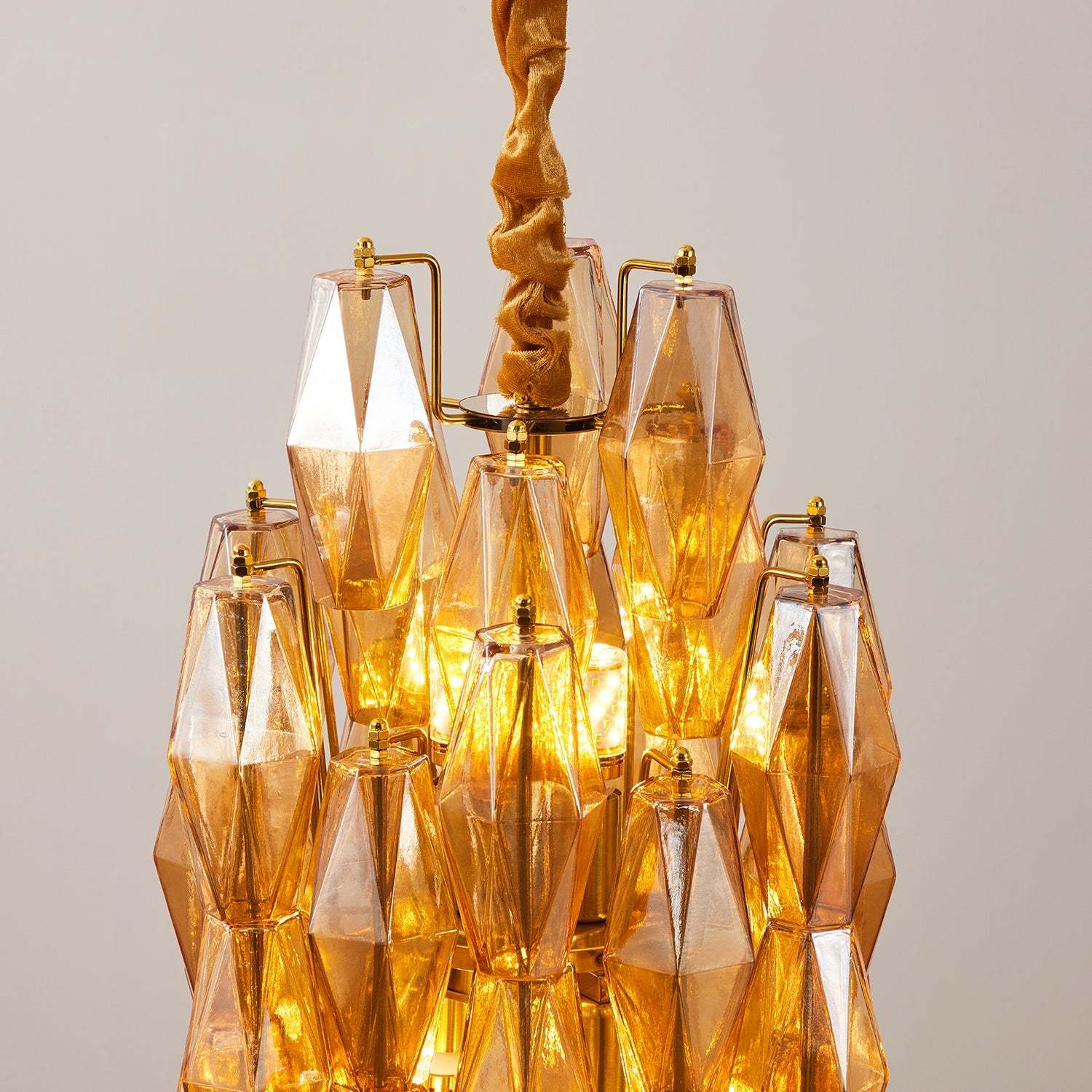 Verona Crystal Amber Pendant Lamp