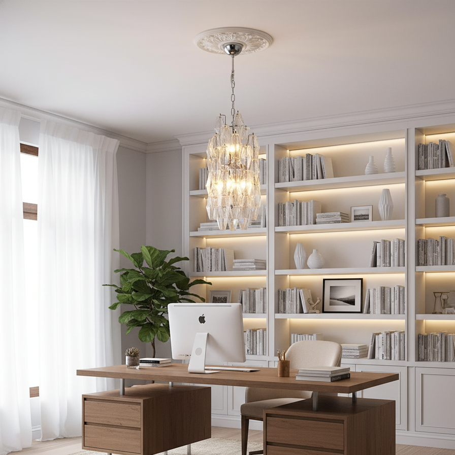 Verona Crystal Amber Pendant Lamp