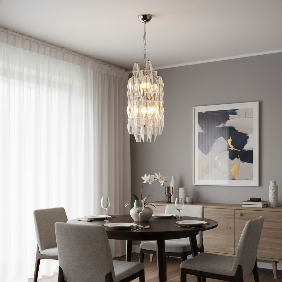 Verona Crystal Amber Pendant Lamp