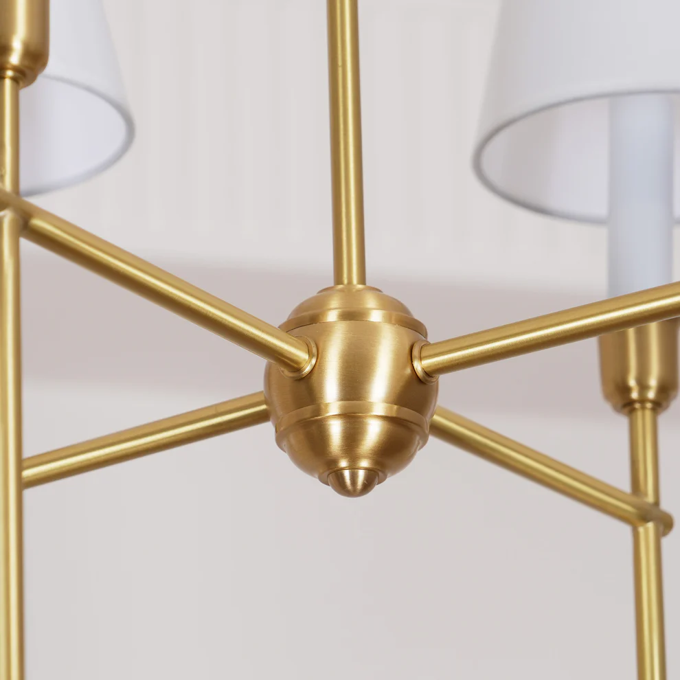 Alessio Vintage Luxury Metal Fabric Chandelier Shades Living Dining Room