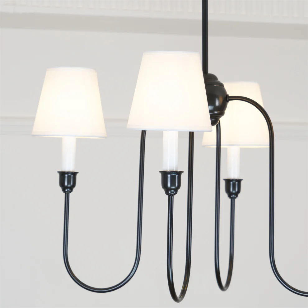 Alessio Vintage Luxury Metal Fabric Chandelier Shades Living Dining Room