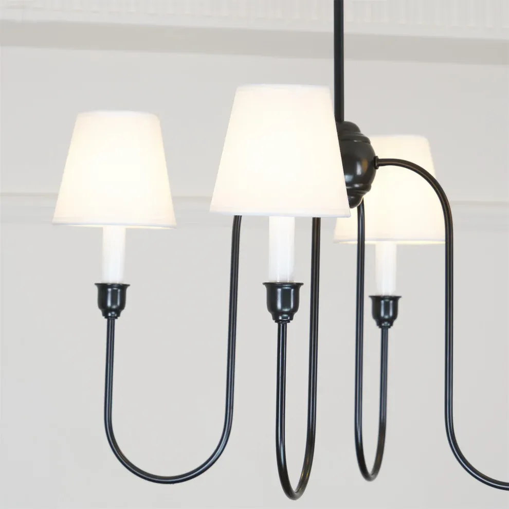 Alessio Vintage Luxury Metal Fabric Chandelier Shades Living Dining Room