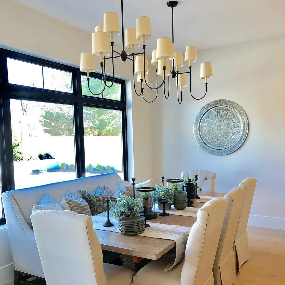 Alessio Vintage Luxury Metal Fabric Chandelier Shades Living Dining Room