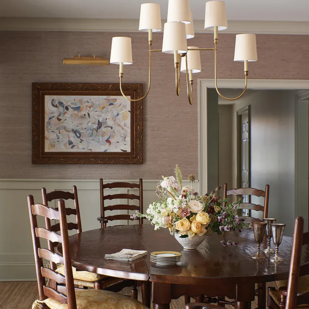 Alessio Vintage Luxury Metal Fabric Chandelier Shades Living Dining Room