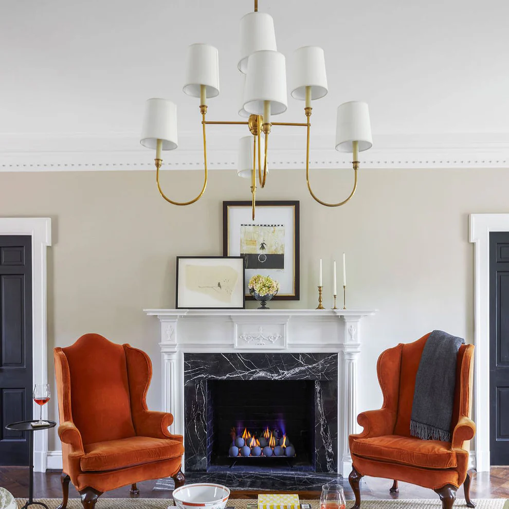 Alessio Vintage Luxury Metal Fabric Chandelier Shades Living Dining Room