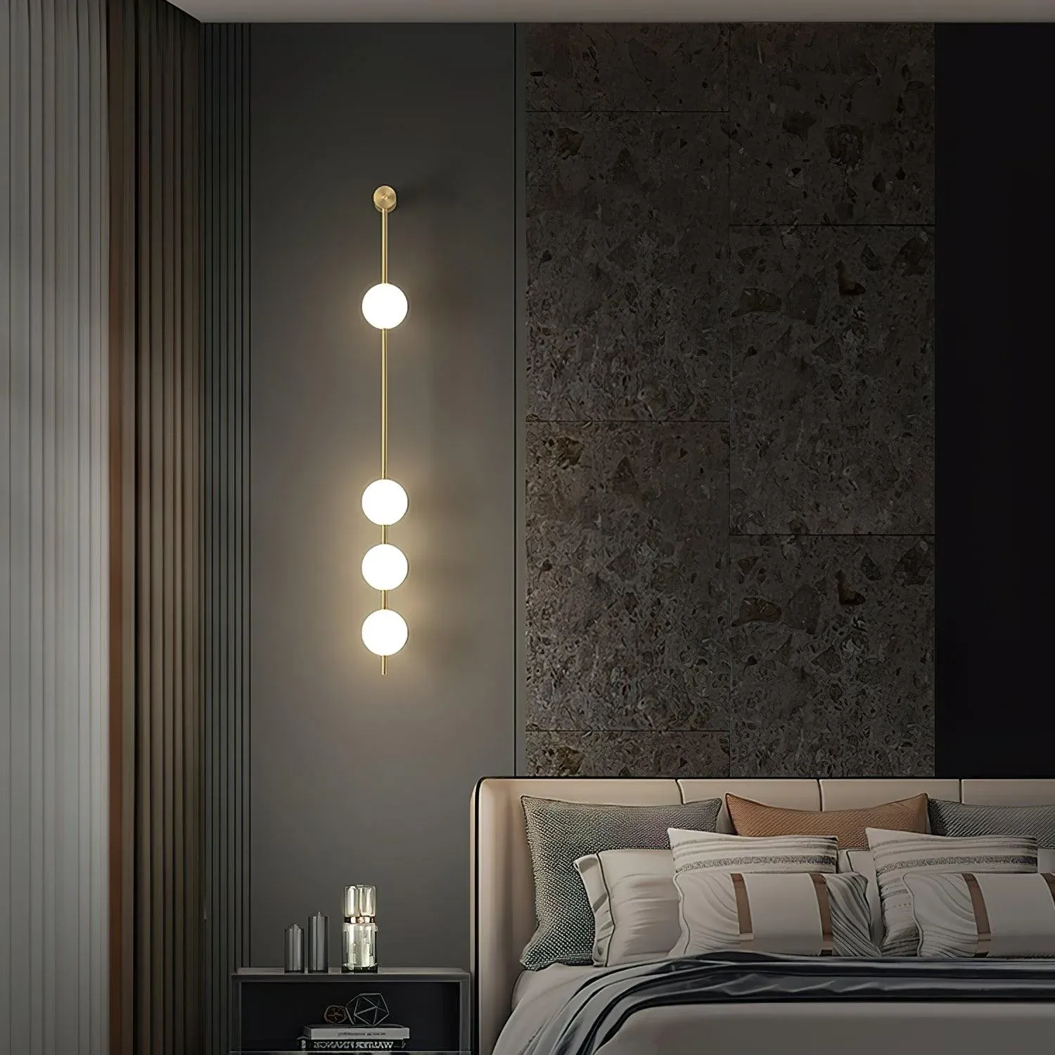 Edge Minimalisme Métal Verre Applique Murale Chambre à Coucher Salon