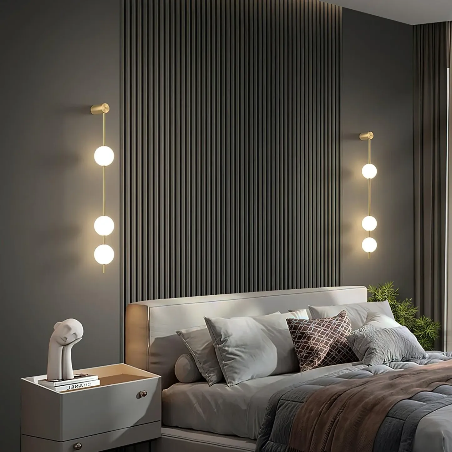 Edge Minimalisme Métal Verre Applique Murale Chambre à Coucher Salon