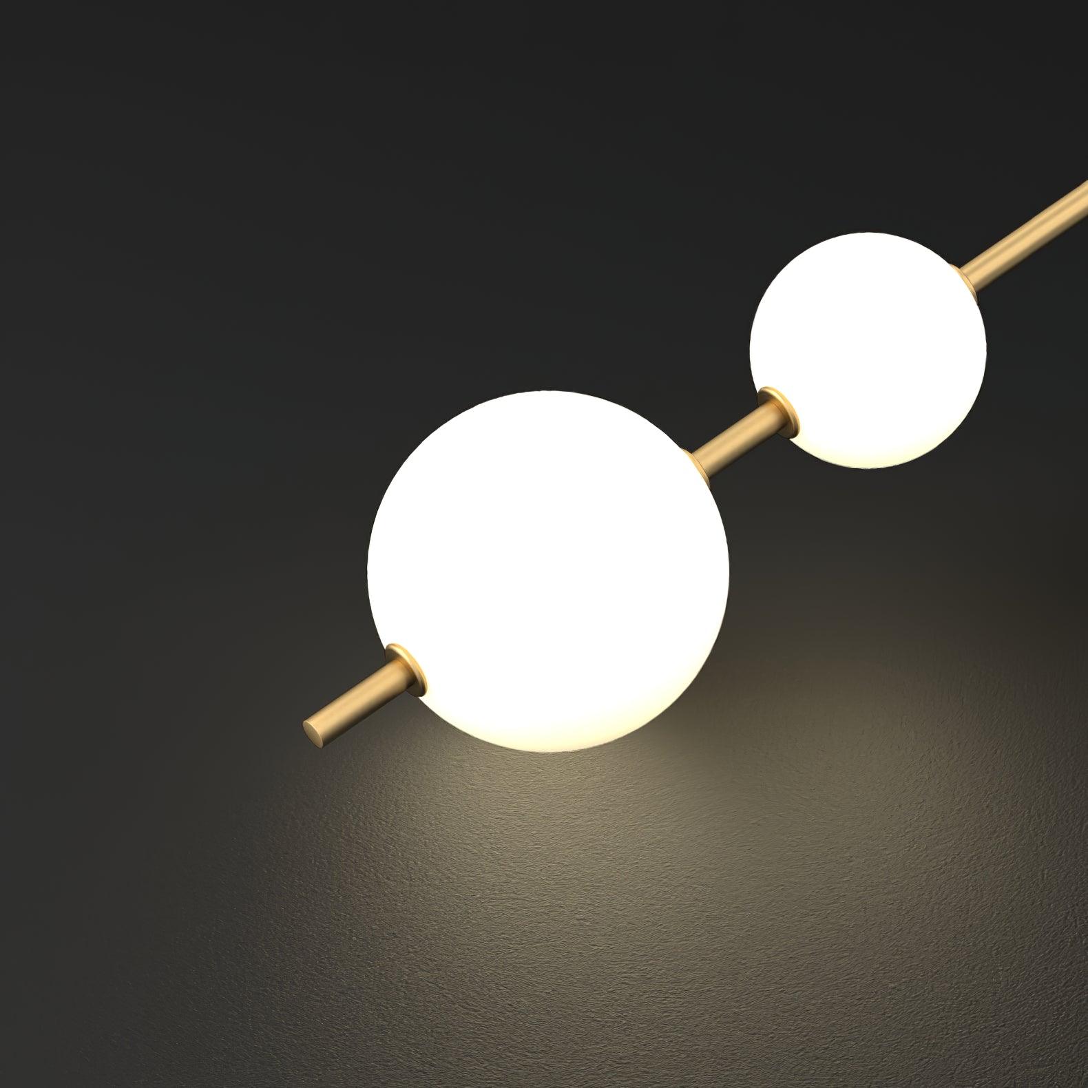 Edge Minimalisme Laiton Noir Métal Verre Suspensions Chambre à Coucher Salon