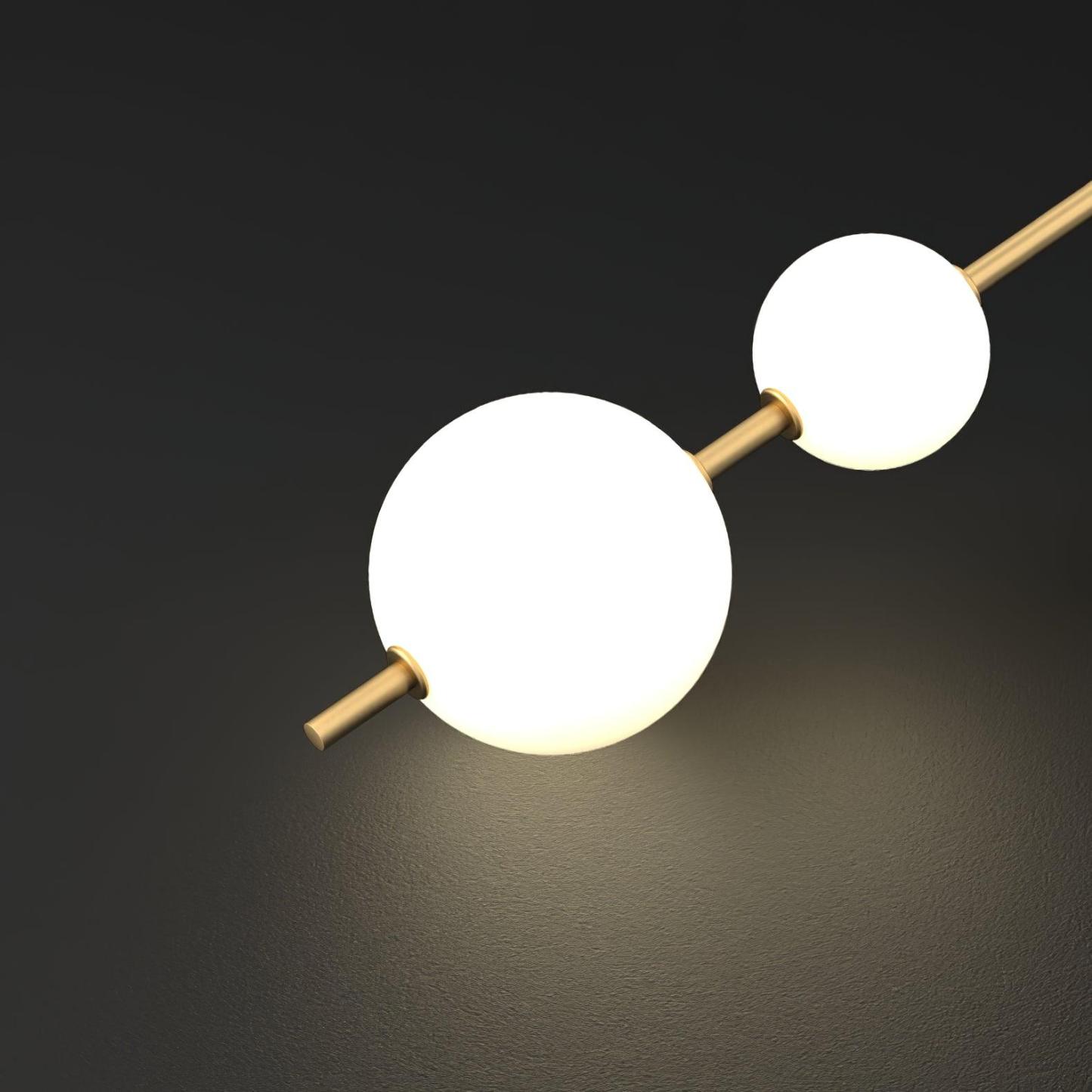 Edge Minimalisme Laiton Noir Métal Verre Suspensions Chambre à Coucher Salon