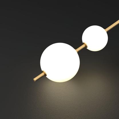 Edge Minimalisme Laiton Noir Métal Verre Suspensions Chambre à Coucher Salon