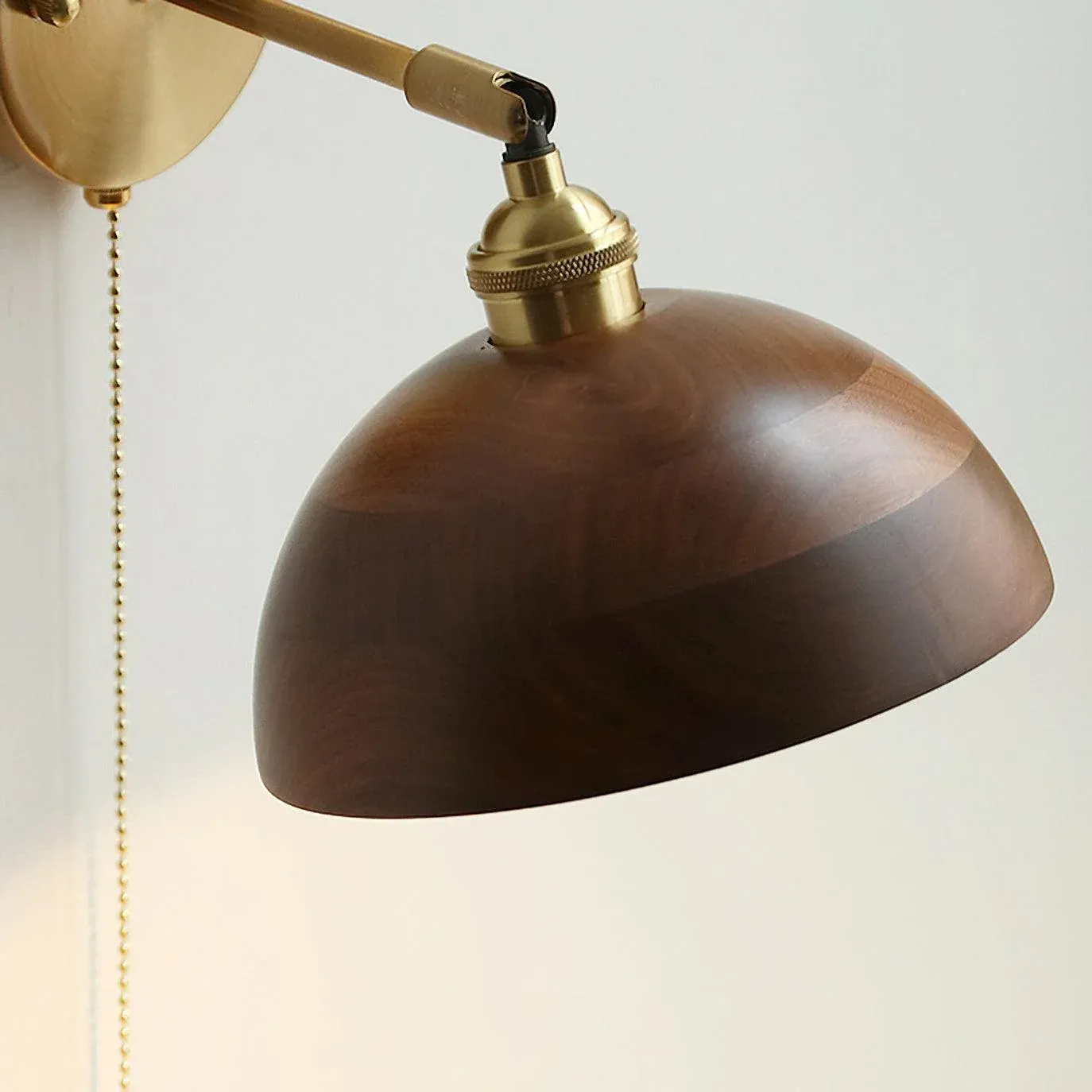 Alessio Vintage Round Wood Wall Light Bedroom Hallway Living Room