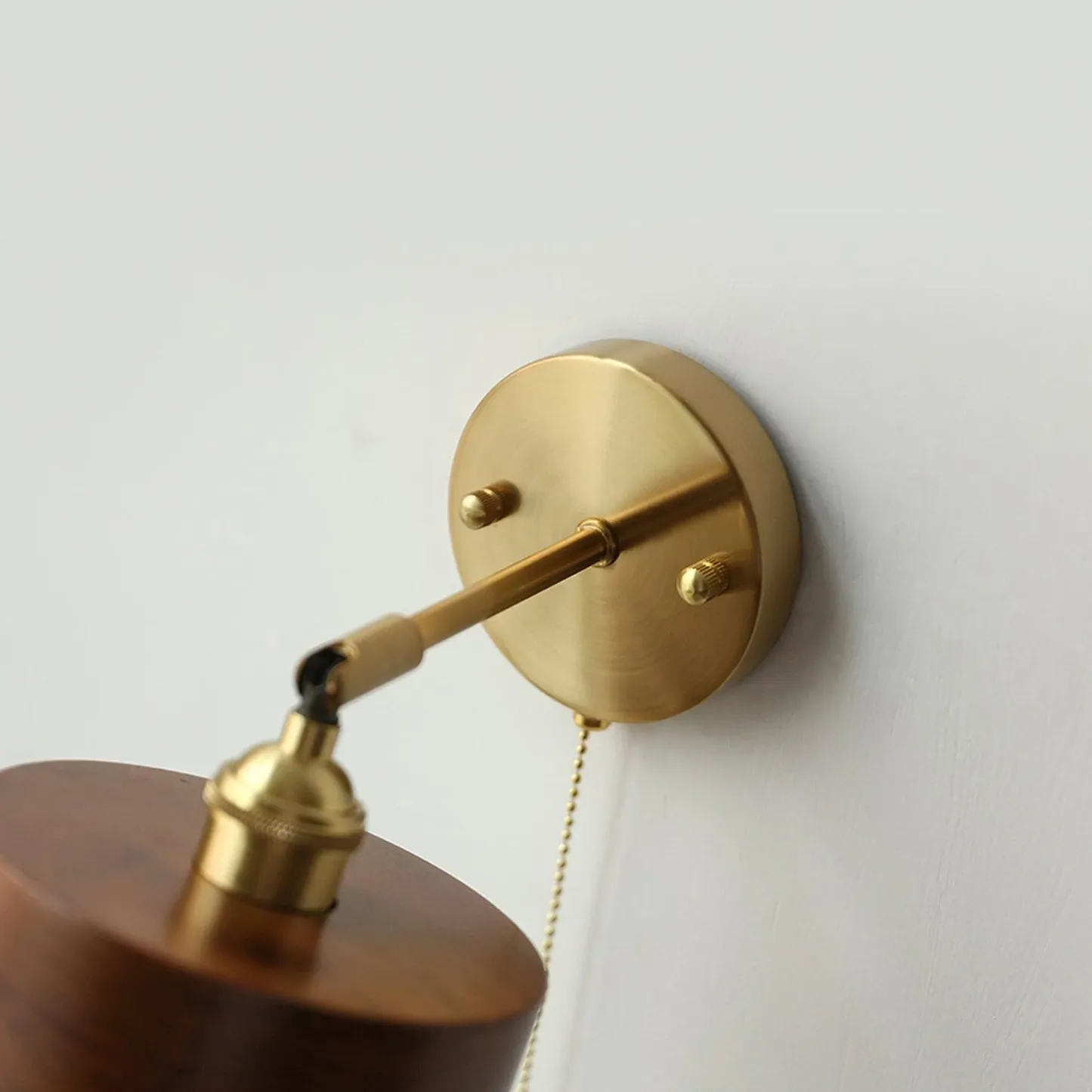Alessio Vintage Round Wood Wall Light Bedroom Hallway Living Room