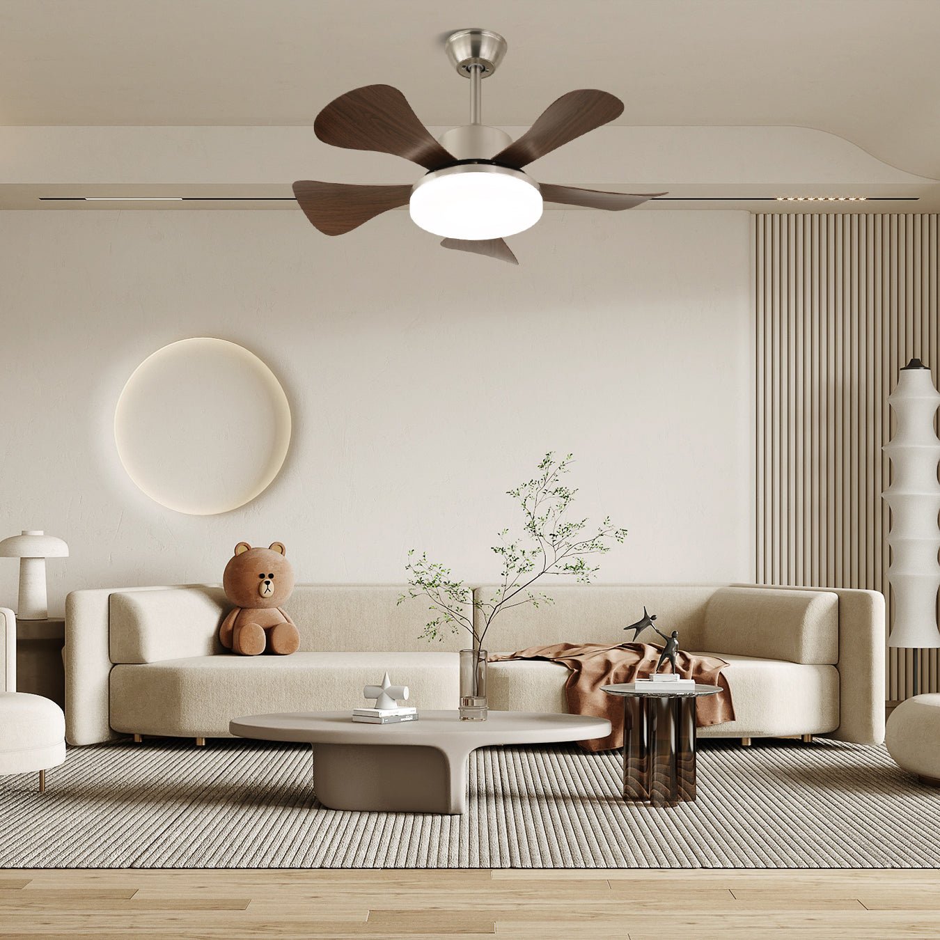 Plafonnier Ventilateur Moderne Aveline en Bois - Neutralighting