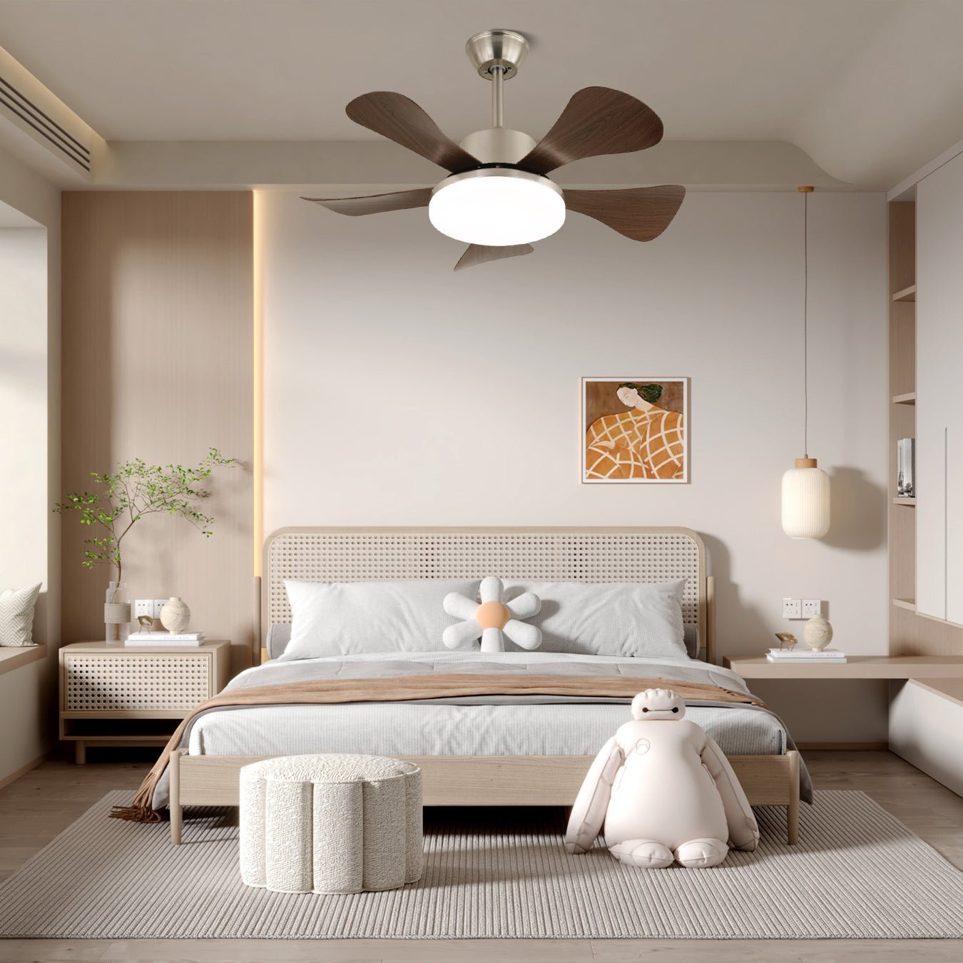 Plafonnier Ventilateur Moderne Aveline en Bois - Neutralighting