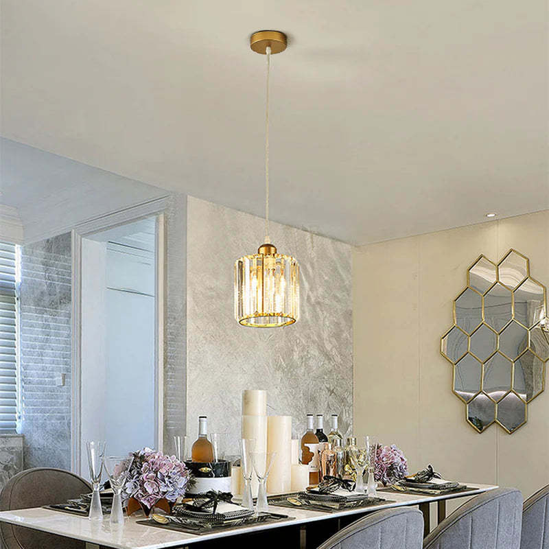 Lustre Suspension LED Ronde/Carré Nordique Verre Or Salon | Las Sola