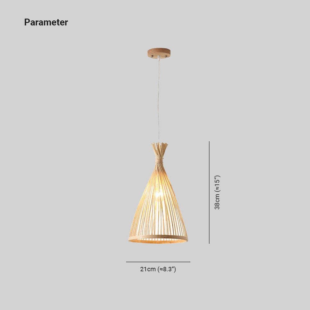 Muto Suspension Cône Vintage, Bambo, Bois, Salon