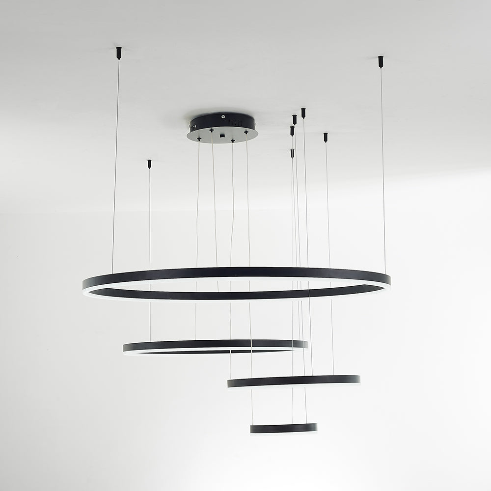 Arisha Suspension Anneau Moderne Métal Noir/Doré/Café Salon