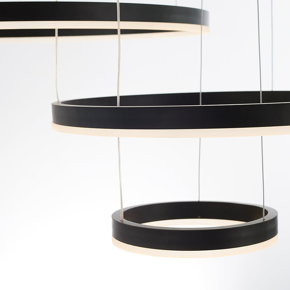 Arisha Suspension Anneau Moderne Métal Noir/Doré/Café Salon