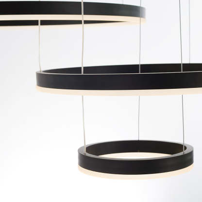 Arisha Suspension Anneau Moderne Métal Noir/Doré/Café Salon