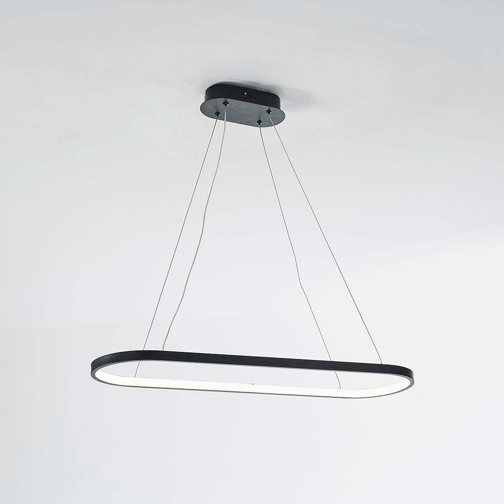 Lynn Suspension Ovale Moderne, Métal/Gel de Silice, Blanc/Noir/Or, Bar