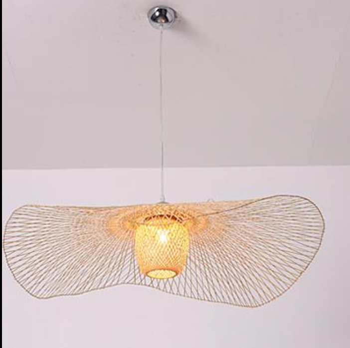 Muto Suspension Rond Vintage, Bambou/Bois, Bois, Salon