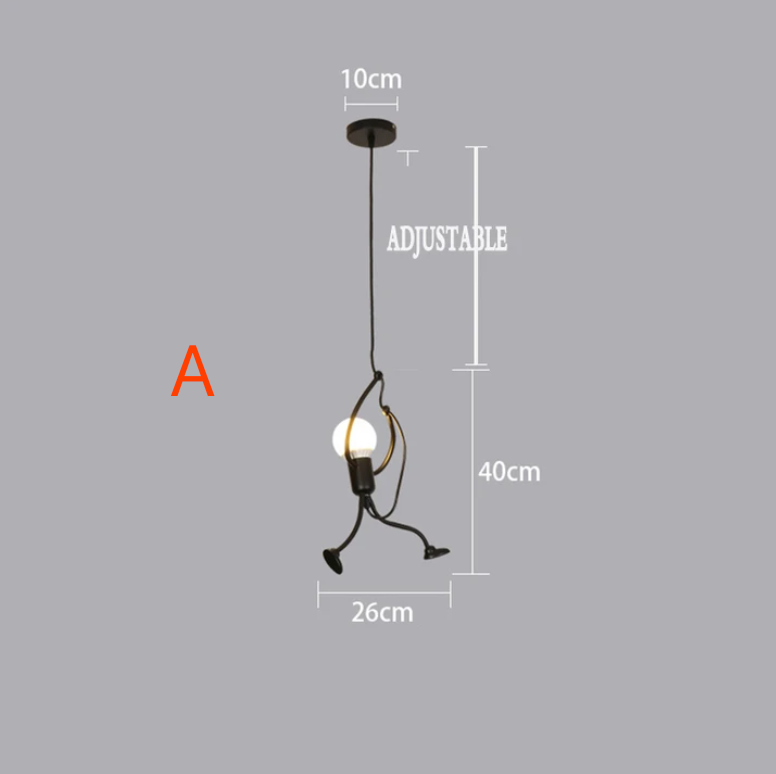 Modern Funky Man Style Chandelier Pendant Iron Dining Room Size