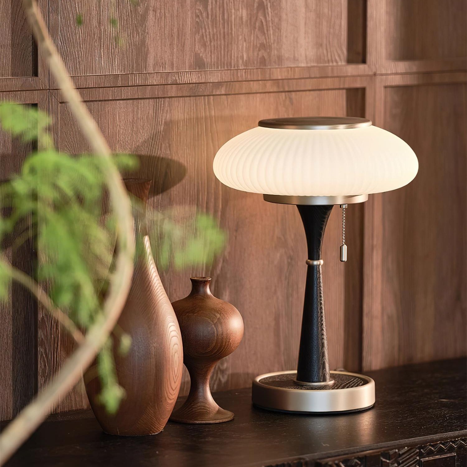 Drift Wood and Glass Table Lamp