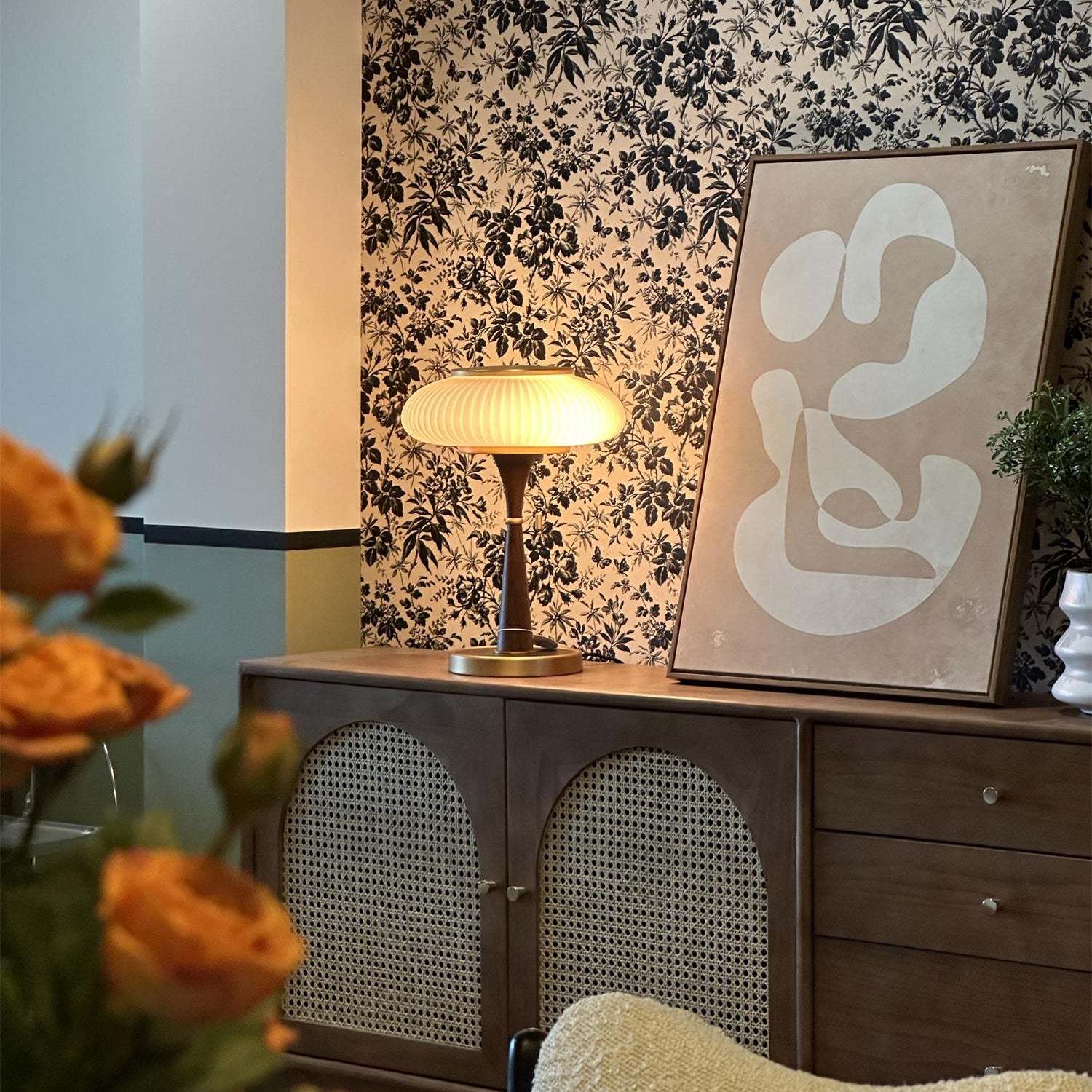 Drift Wood and Glass Table Lamp