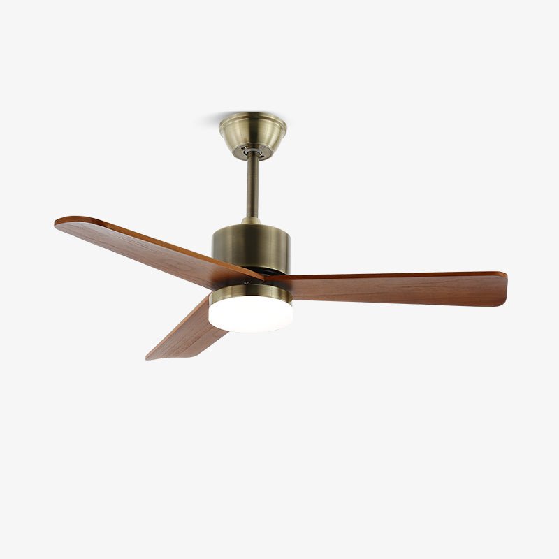 Ventilateur de plafond lumineux Ventio minimaliste argenté et bois - Neutralighting