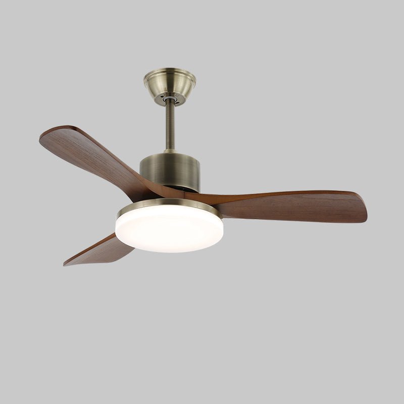 Ventilateur de plafond lumineux Ventio minimaliste argenté et bois - Neutralighting