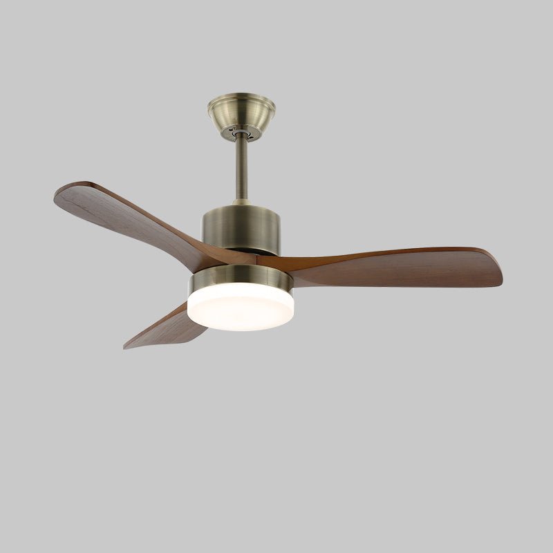 Ventilateur de plafond lumineux Ventio minimaliste argenté et bois - Neutralighting
