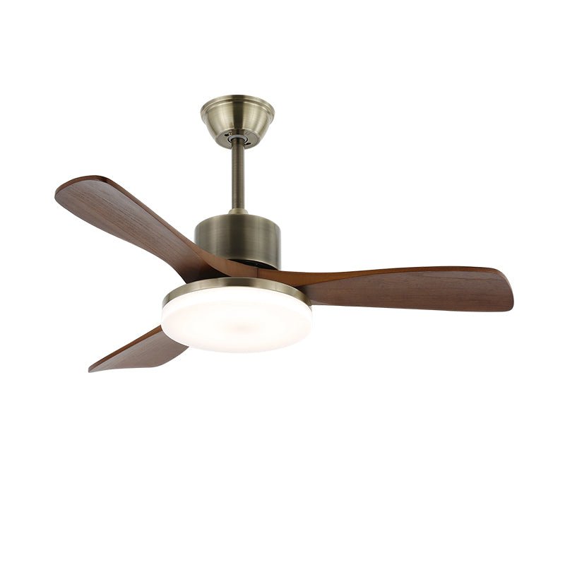 Ventilateur de plafond lumineux Ventio minimaliste argenté et bois - Neutralighting
