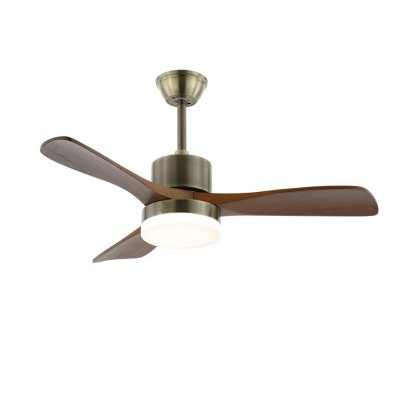 Ventilateur de plafond lumineux Ventio minimaliste argenté et bois - Neutralighting