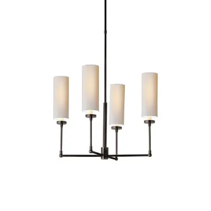 Alessio Modern Classical Brass Fabric Chandelier Shades Living Dining Room