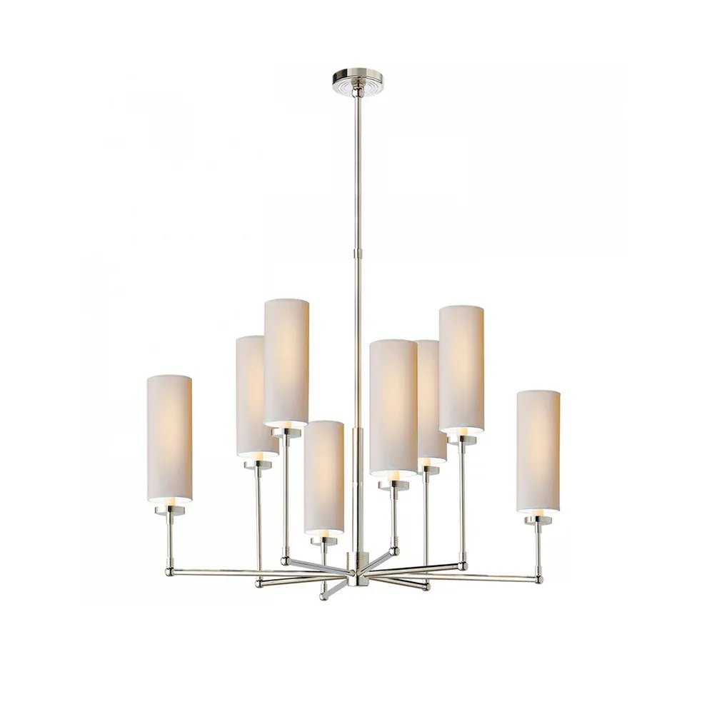 Alessio Modern Classical Brass Fabric Chandelier Shades Living Dining Room