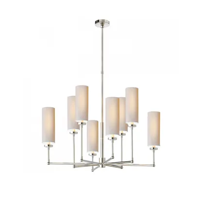 Alessio Modern Classical Brass Fabric Chandelier Shades Living Dining Room