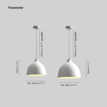 Byers Industriel LED Suspension Résine Bol Chambre À Coucher