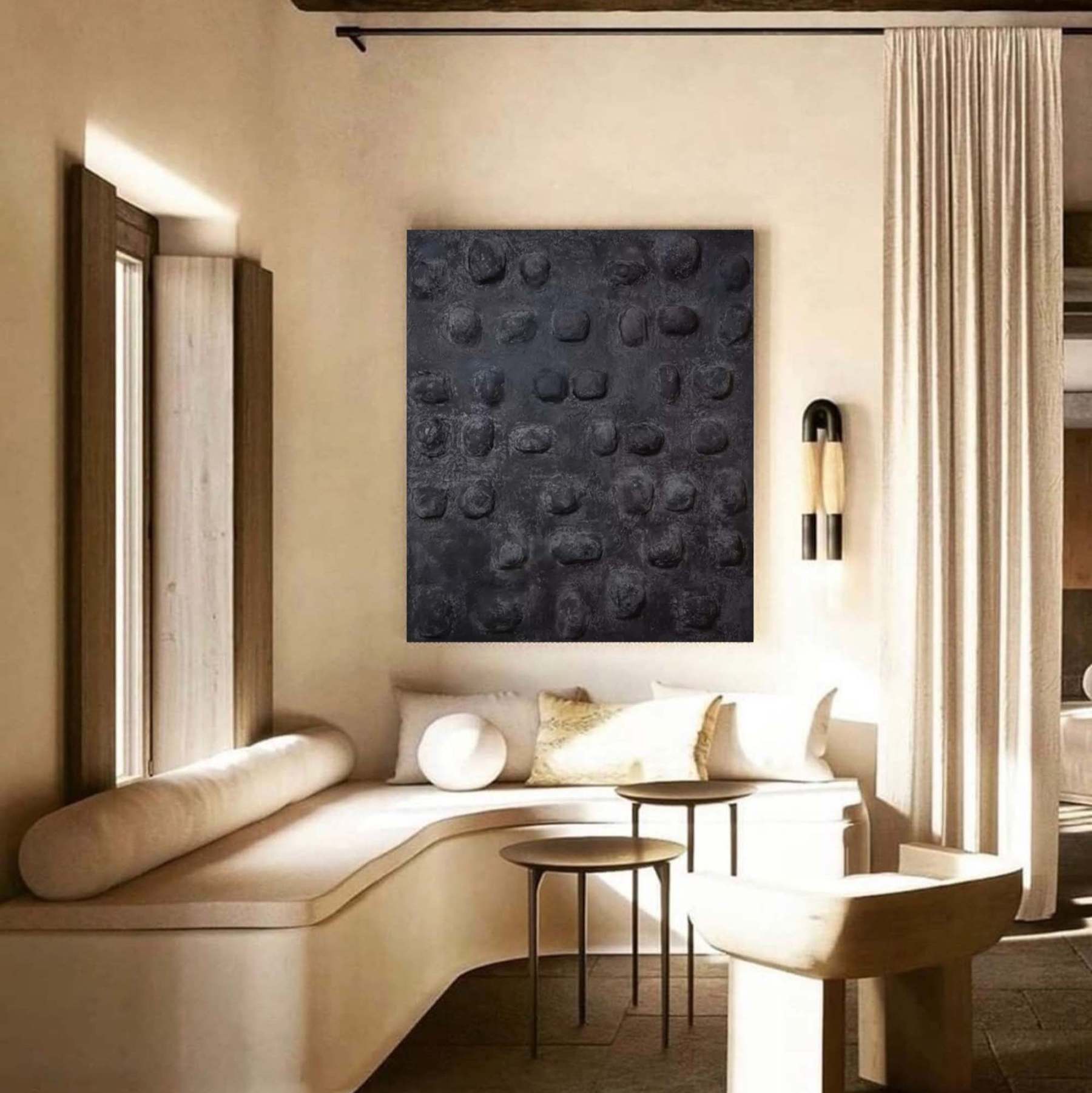 Wabi-Sabi Plâtre Toile Art Mural Peinture À L'huile | Las Sola 询问 ChatGPT