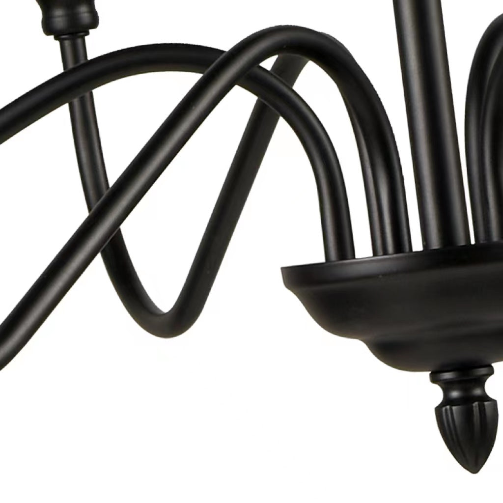 Silva Lustre Bougie LED Moderne, Métal, Noir,  Chambre à Coucher