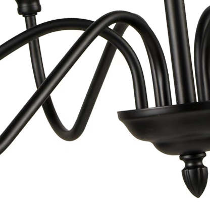 Silva Lustre Bougie LED Moderne, Métal, Noir,  Chambre à Coucher